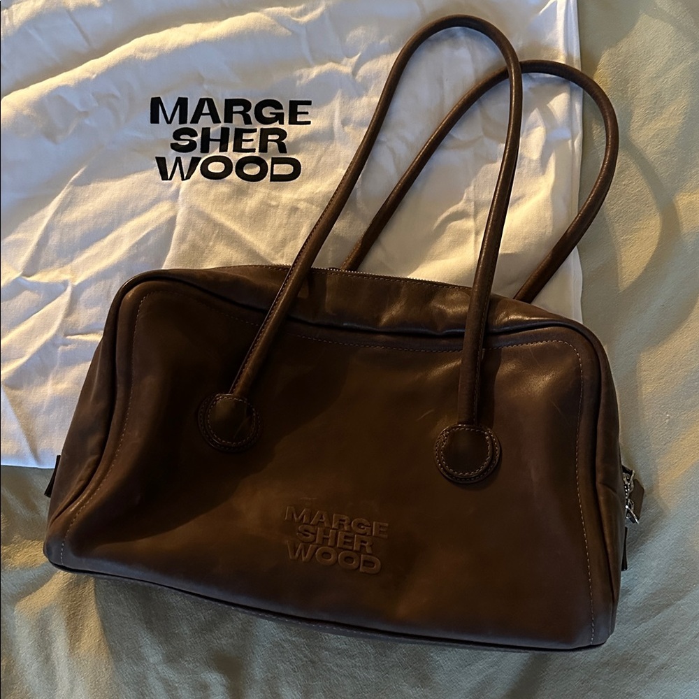 MARGE SHERWOOD soft boston bag washed brown w/ dust bag